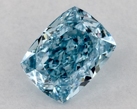 IGI 0.90 Carat Fancy Vivid Blue-VVS2 Cushion Modified Cut Lab-Grown Diamond
